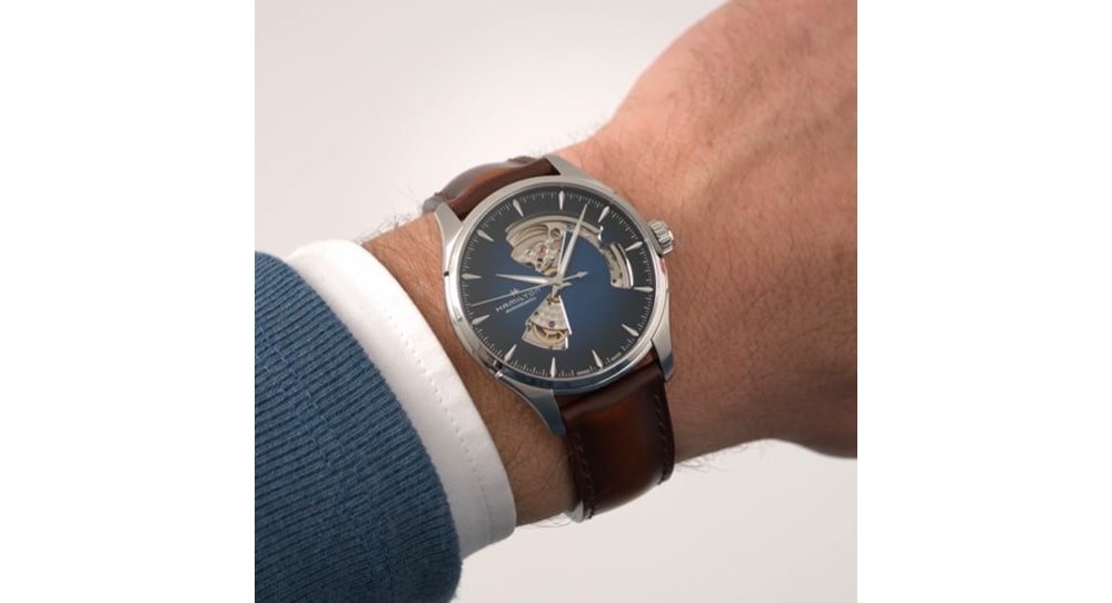 Hamilton - Jazzmaster Open Heart - Acciaio - Blu