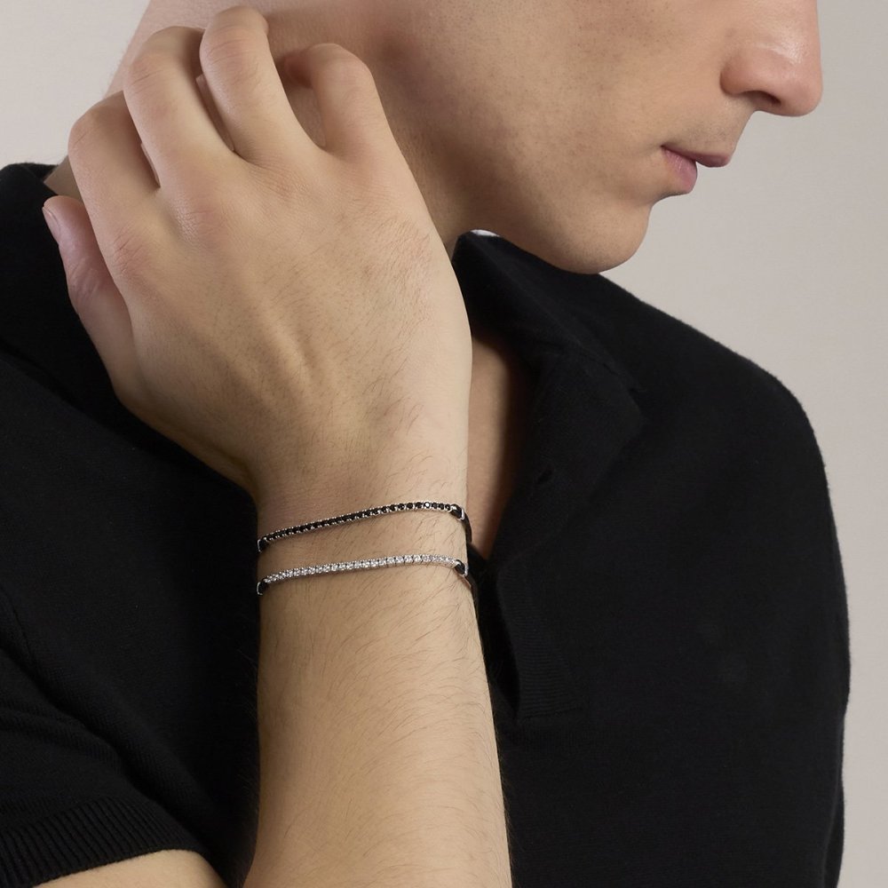 Mabina - Bracciale Argento - Nylon - Zirconi