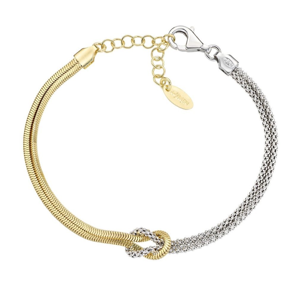 Amen - Bracciale Nodo D'Amore - Argento 925 - Bicolore