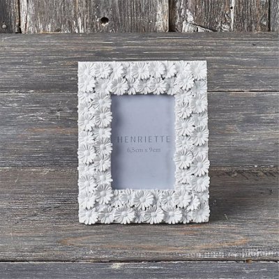 Henriette - Cornice Margherite - Resina - Bianco