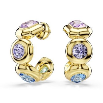 Orecchini a cerchio Gema Taglio misto, Multicolore, Placcato color oro