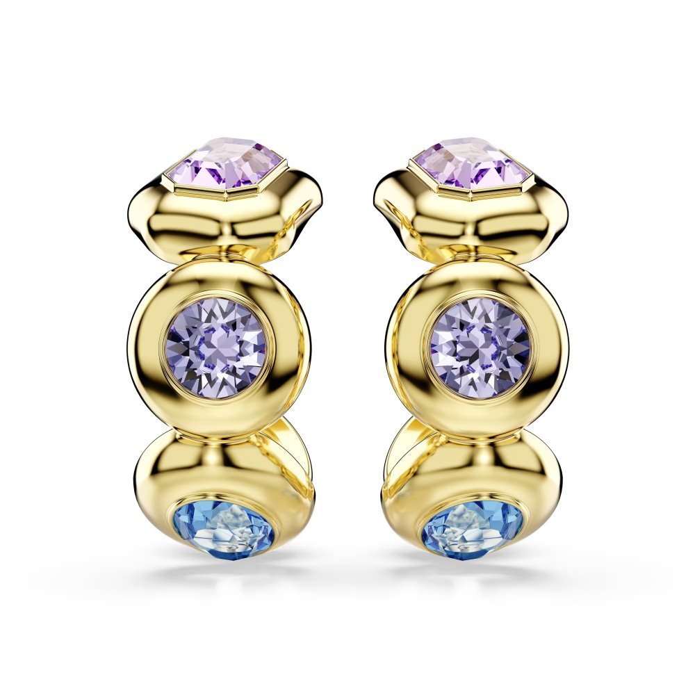 Orecchini a cerchio Gema Taglio misto, Multicolore, Placcato color oro