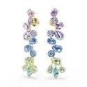Orecchini pendenti Gema Taglio misto, Chandelier, Lunghi, Multicolore, Placcato color oro
