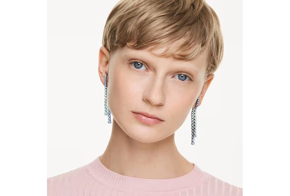 Orecchini pendenti Matrix Sfumatura di tagli Round, Multicolore, Placcato rutenio