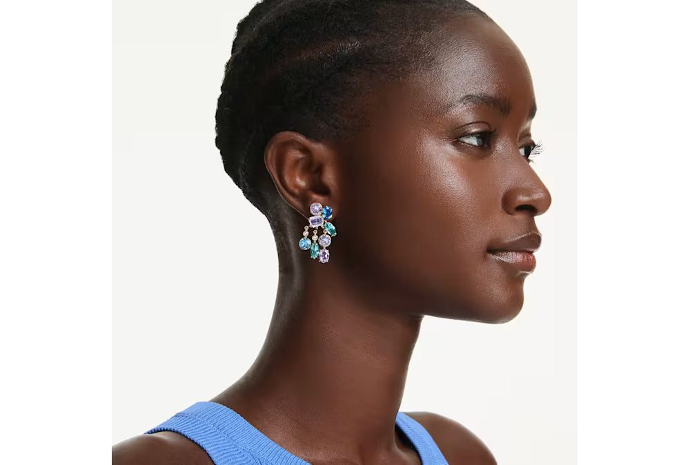 Orecchino jacket Gema Taglio misto, Multicolore, Placcato color oro