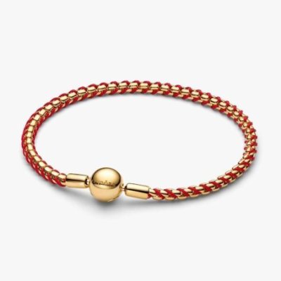 Bracciale Intreccio Tessuto Rosso