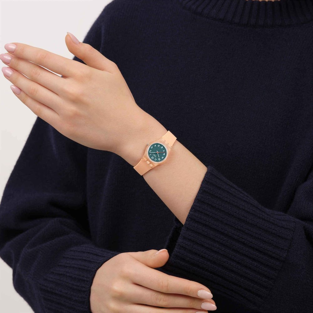 Swatch - Peachy Weave - Quadrante Verde - Silicone