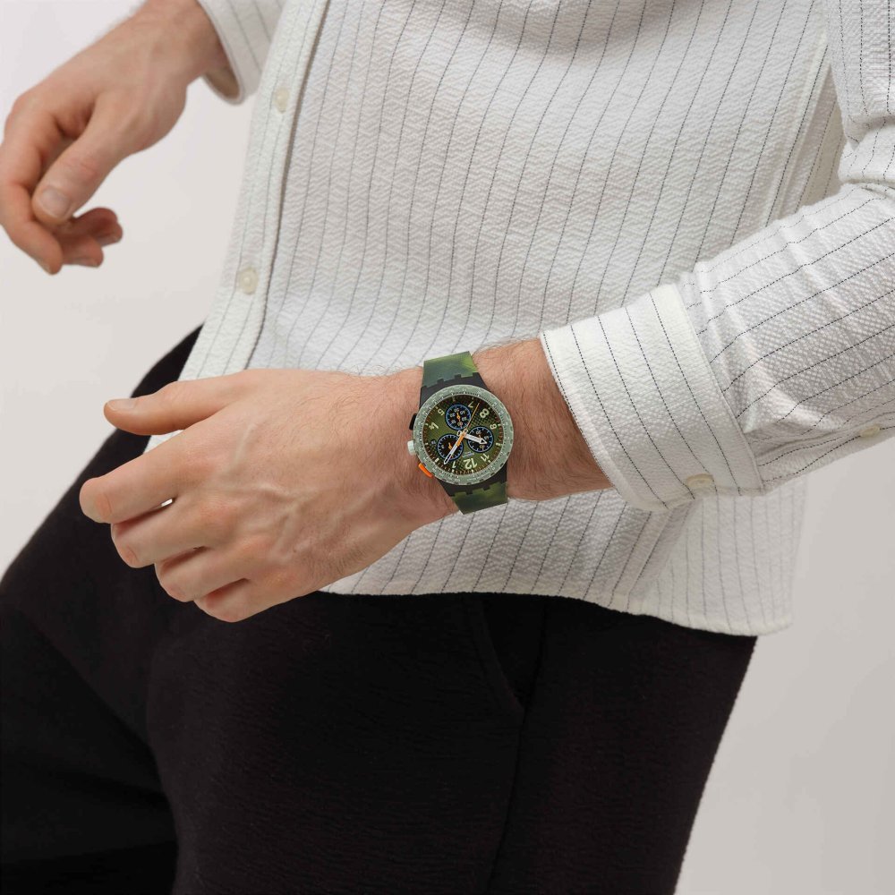 Swatch - Midday Camo - Cronografo Verde