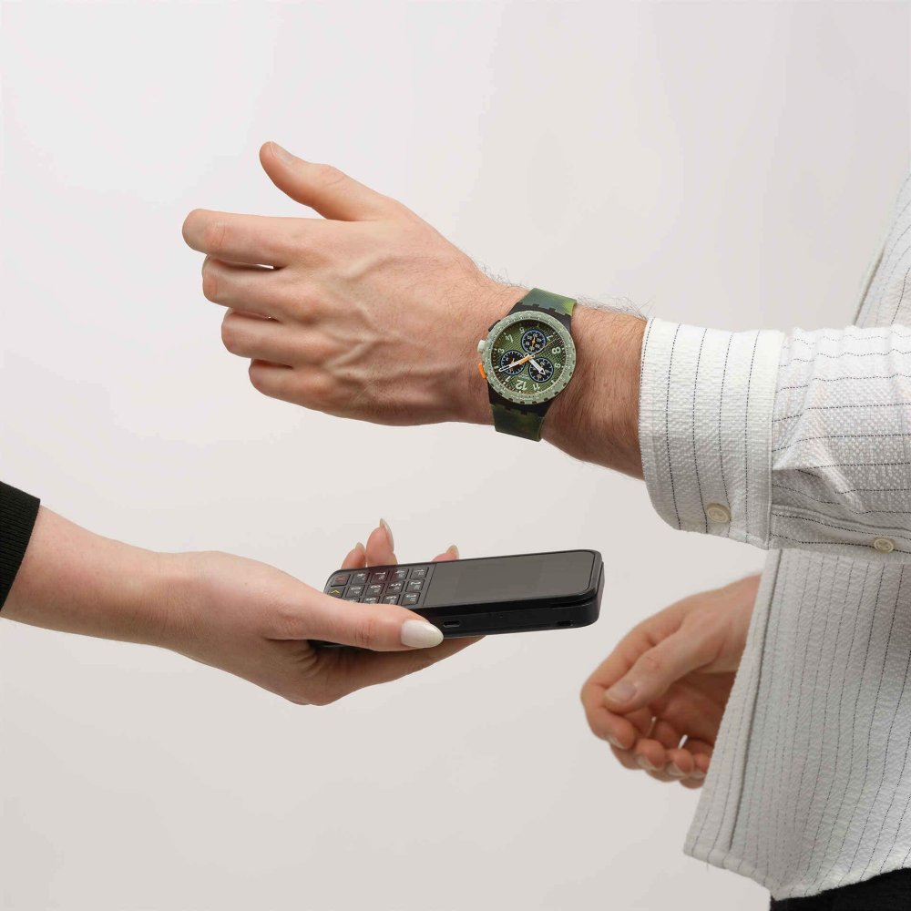 Swatch - Midday Camo Pay - Cronografo Verde