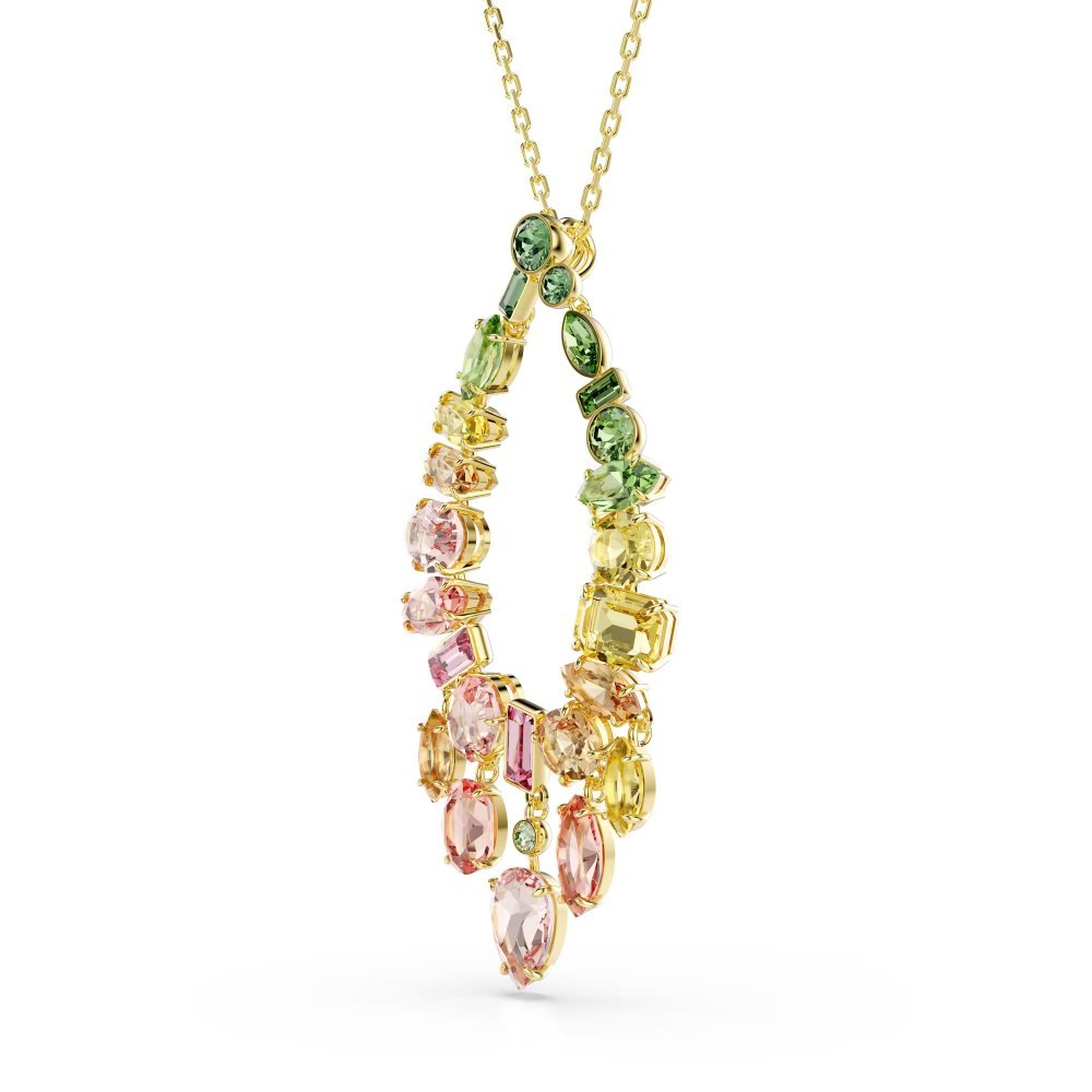 Pendente Gema Taglio misto, Multicolore, Placcato color oro