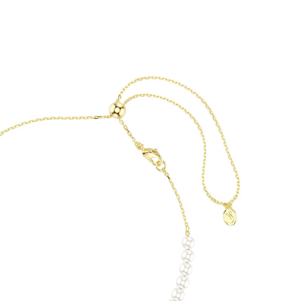 Girocollo Idyllia Crystal Pearl, Taglio misto, Ape, Bianco, Placcato color oro