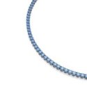 Collana Tennis Matrix Taglio Round, Blu, Placcato rutenio