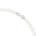 Collana Matrix Crystal Pearl, Bianca, Placcato rodio