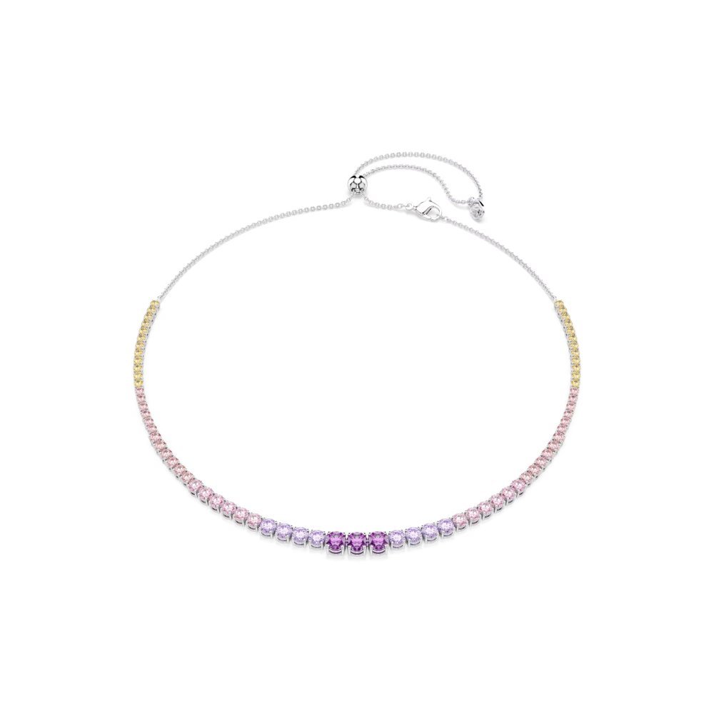 Collana Matrix Sfumatura di tagli Round, Multicolore, Placcato rodio