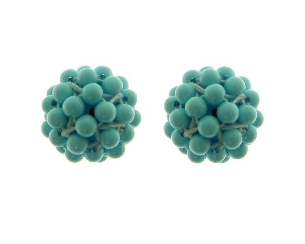 Orecchini NUDI tessito pasta turchese oro