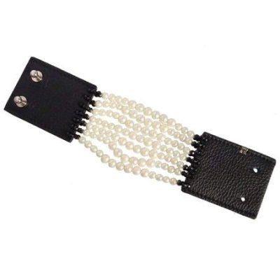 Bracciale MUST 7f perle spinello pelle oro