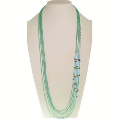 Collana MAGIC 5f. avvent. pasta turch emat. crisocolla oro