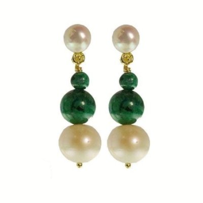 Rajola - Orecchini Minuetto - Perle Malachite