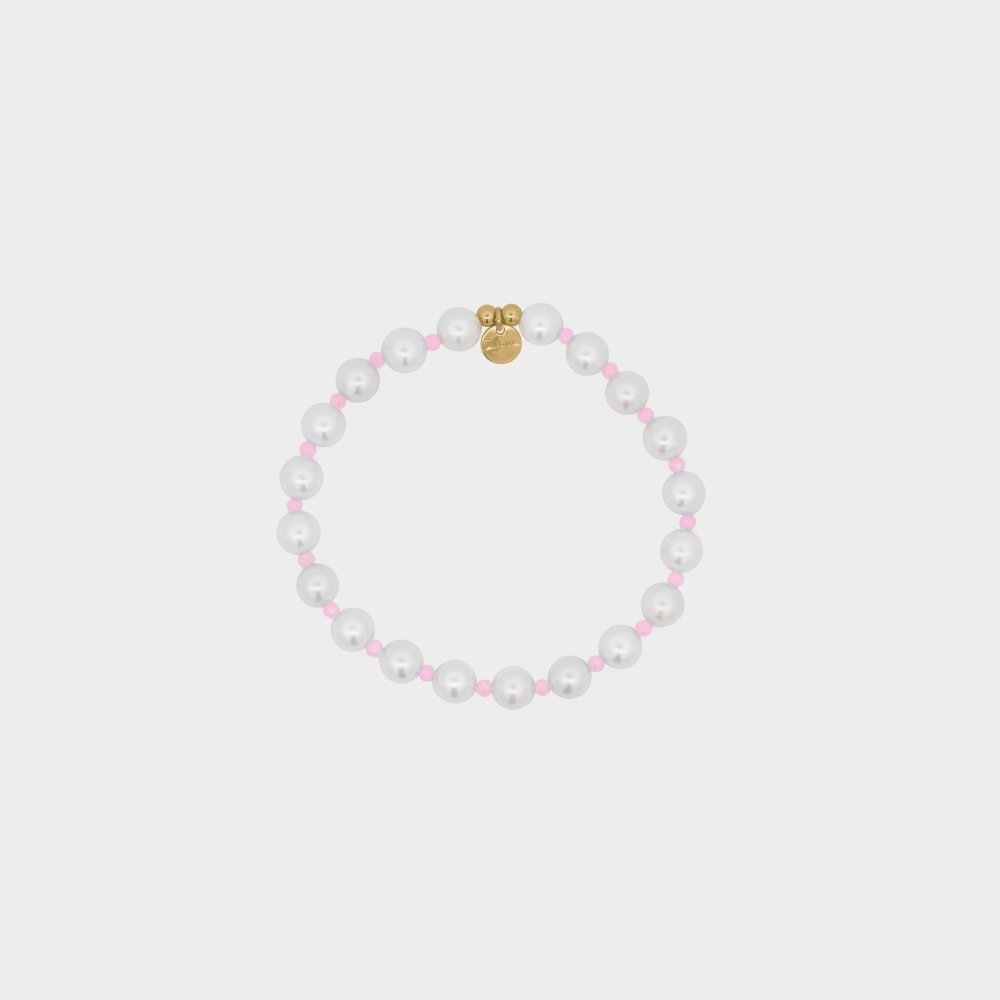 Bracciale Perla E Zirconi Milky Rosa - Rue Des Mille
