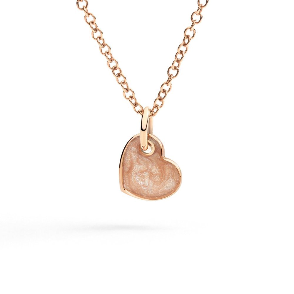 Dodo - Ciondolo Cuore - Oro Rosa - Smalto