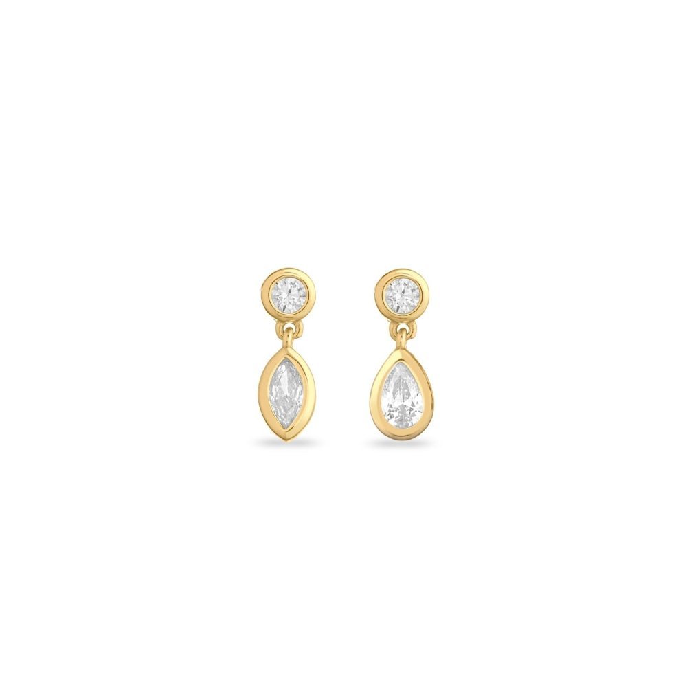 Orecchini Argento Dorato Zirconi Bianchi - Laura Pjewels