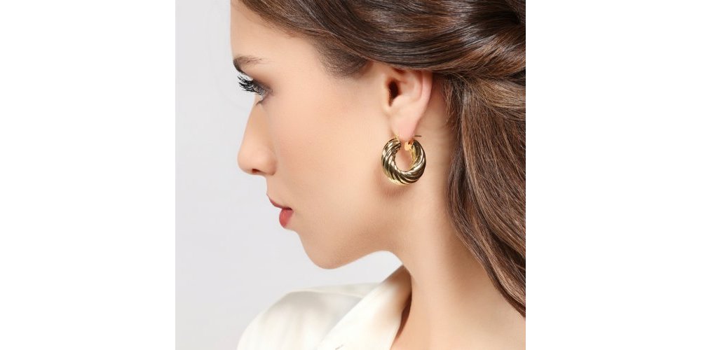 Unoaerre - Orecchini Cerchio Torchon - Dorati