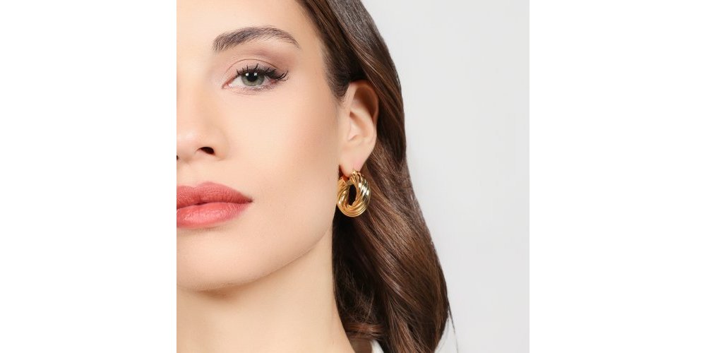 Unoaerre - Orecchini Cerchio Torchon - Dorati