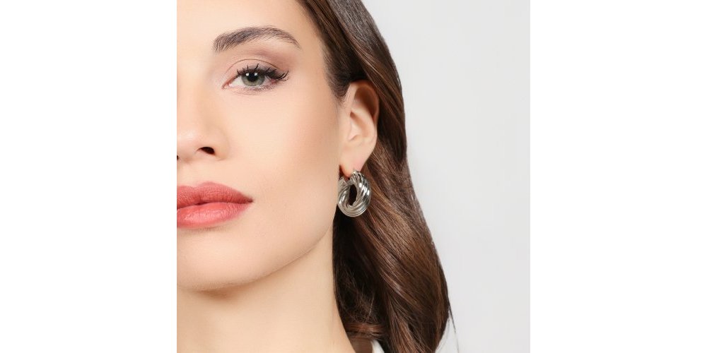 Unoaerre - Orecchini Cerchio Torchon - Argento