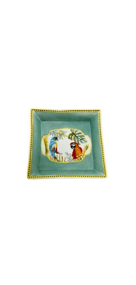 Vassoietto Quadro Classico Con Foglie E Papagalli - Royal Family
