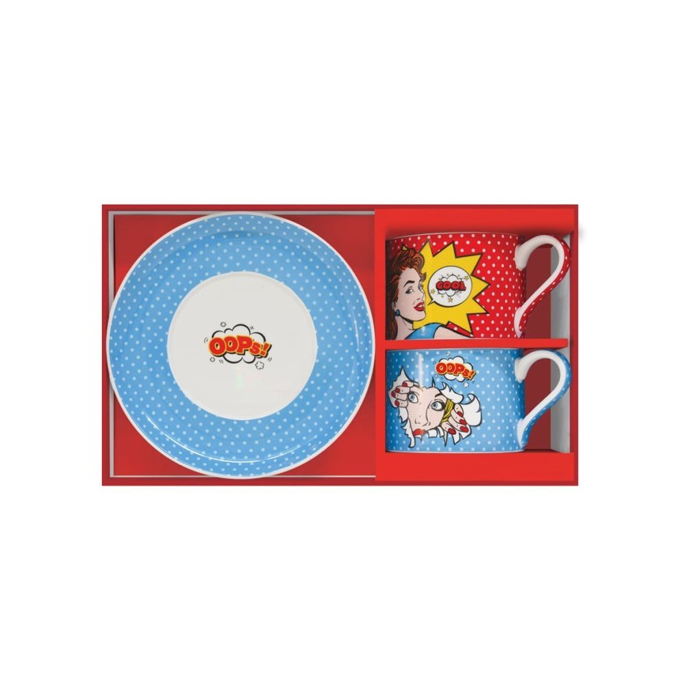Easy Life - Set 2 Tazze Pop Art - 240 Ml - Porcellana