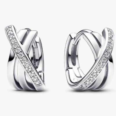 Orecchini Cerchi Linee Intrecciate