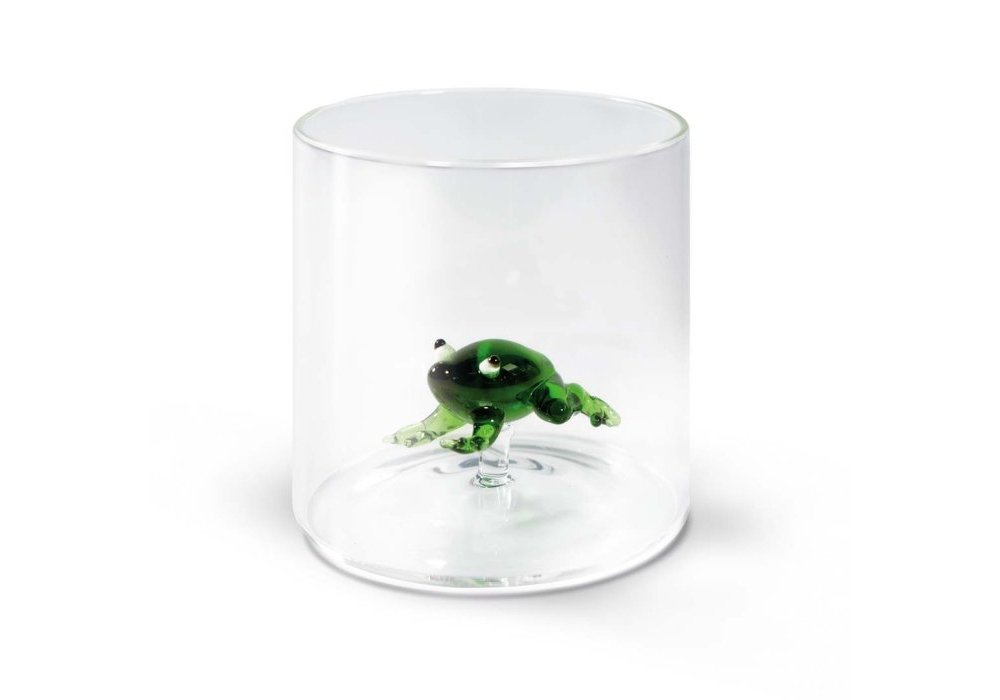 Bicchiere In Vetro Borosilicato Con Rana - Wd Lifestyle