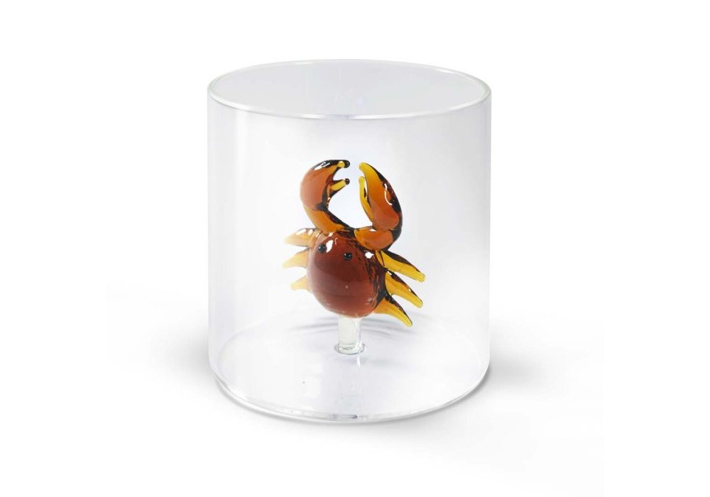 Bicchiere In Vetro Borosilicato Con Granchio - Wd Lifestyle