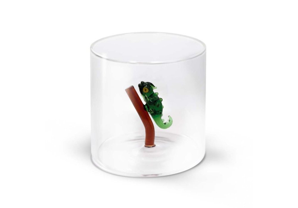 Bicchiere In Vetro Borosilicato Con Geco - Wd Lifestyle