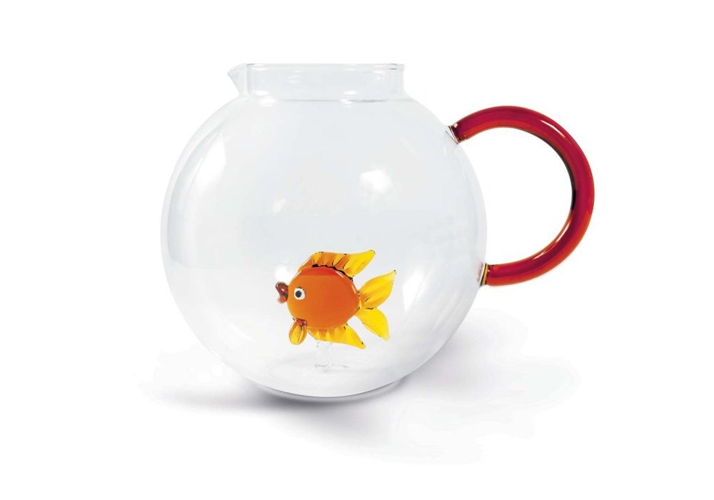 Brocca In Vetro Borosilicato Con Soggetto In Vetro Colorato