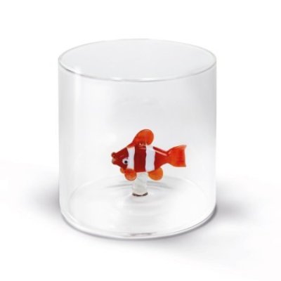Wd Lifestyle - Bicchiere Pesce Pagliaccio - Vetro Borosilicato