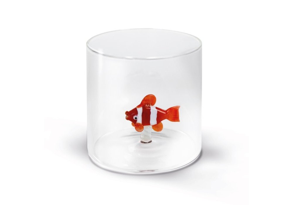 Bicchiere In Vetro Borosilicato Con Pesce Pagliaccio - Wd Lifestyle