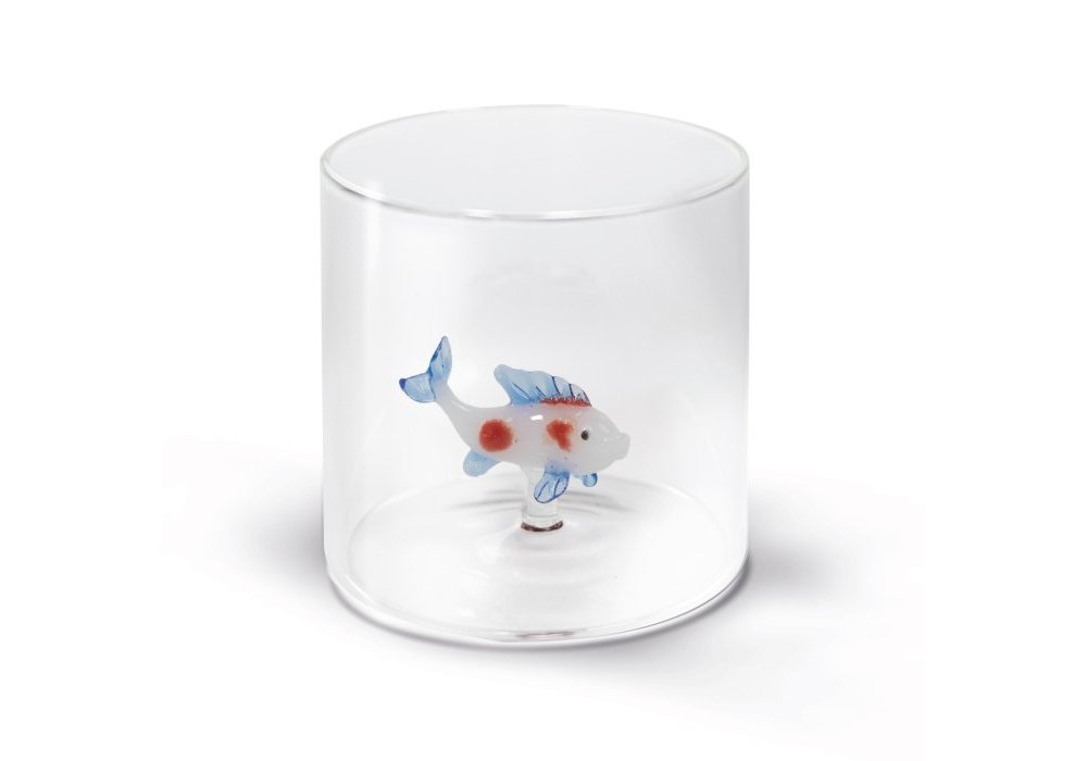 Bicchiere In Vetro Borosilicato Con Carpa - Wd Lifestyle