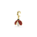 Charm Idyllia Taglio misto, Coccinella, Rosso, Placcato color oro
