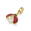 Charm Idyllia Taglio misto, Coccinella, Rosso, Placcato color oro