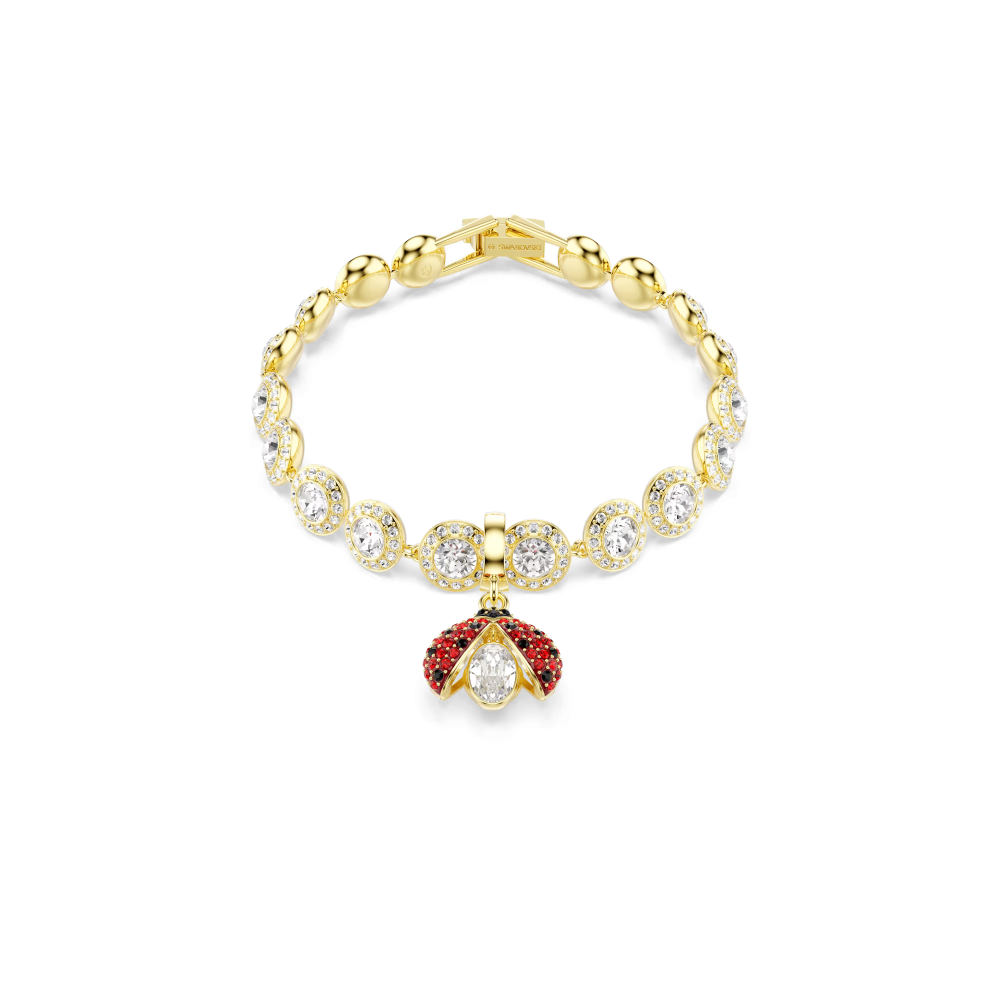 Charm Idyllia Taglio misto, Coccinella, Rosso, Placcato color oro