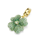 Charm Idyllia Quadrifoglio, Verde, Placcato color oro