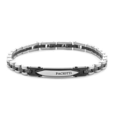 4Us Cesare Paciotti - Bracciale Uomo - Acciaio Pvd Nero