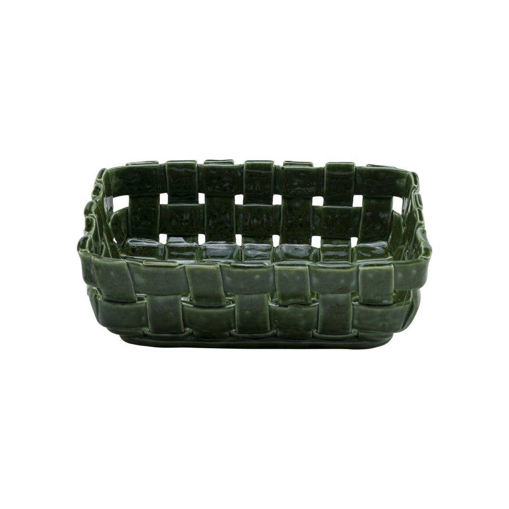 Vassoio Rettangolare Intrecciato - Porcellana - Rituali Domestici