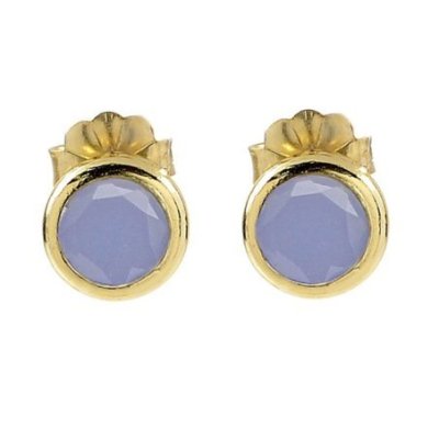 Aquaforte - Orecchini Diametro 10Mm - Blu Milky - Argento