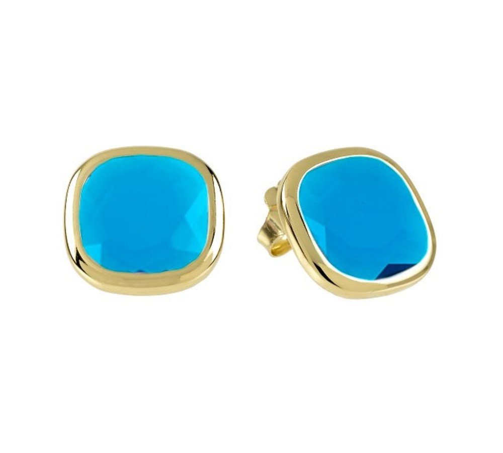 Orecchini 12X12Mm Con Pasta Vitrea Petrolio - Aquaforte