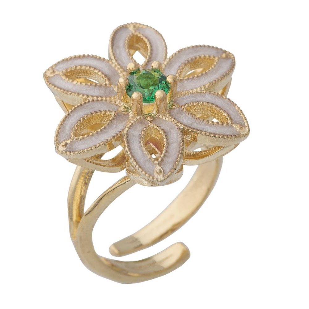 Anello Royale Polvere Di Perle Verde - Spadafora