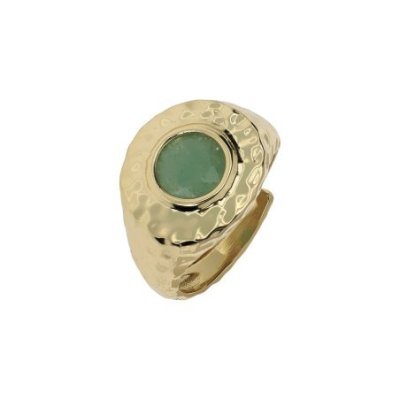 Aquaforte - Anello Nuova Retro - Avventurina - Argento