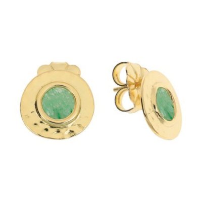 Aquaforte - Orecchini Retro - Avventurina - Oro