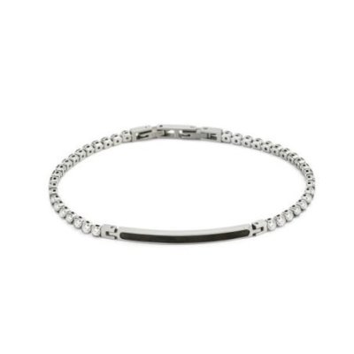 Boccadamo - Abr670 Bracciale - Zirconi Bianchi - Nero